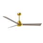 Matthews Fan Company Alessandra 56" 3 Blade Indoor Ceiling Fan Brushed Brass / Gray Ash