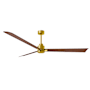Matthews Fan Company Alessandra 72" 3 Blade Indoor Ceiling Fan Brushed Brass / Walnut