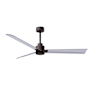 Matthews Fan Company Alessandra 56" 3 Blade Indoor Ceiling Fan Textured Bronze / Brushed Nickel