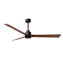 Matthews Fan Company Alessandra 56" 3 Blade Indoor Ceiling Fan Textured Bronze / Walnut