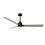 Matthews Fan Company Alessandra 56" 3 Blade Indoor Ceiling Fan Matte Black / Gray Ash