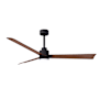 Matthews Fan Company Alessandra 56" 3 Blade Indoor Ceiling Fan Matte Black / Walnut