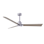 Matthews Fan Company Alessandra 56" 3 Blade Indoor Ceiling Fan Brushed Nickel / Gray Ash