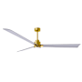 Matthews Fan Company Alessandra 72" 3 Blade Indoor Ceiling Fan Brushed Brass / Brushed Nickel