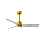 Matthews Fan Company Alessandra 42" 3 Blade Indoor Ceiling Fan Brushed Brass / Barnwood