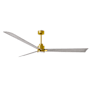 Matthews Fan Company Alessandra 72" 3 Blade Indoor Ceiling Fan Brushed Brass / Barnwood