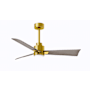 Matthews Fan Company Alessandra 42" 3 Blade Indoor Ceiling Fan Brushed Brass / Gray Ash