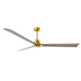 Matthews Fan Company Alessandra 72" 3 Blade Indoor Ceiling Fan Brushed Brass / Gray Ash