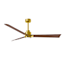 Matthews Fan Company Alessandra 56" 3 Blade Indoor Ceiling Fan Brushed Brass / Walnut