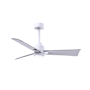 Matthews Fan Company Alessandra 42" 3 Blade Indoor Ceiling Fan Matte White / Brushed Nickel