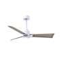 Matthews Fan Company Alessandra 42" 3 Blade Indoor Ceiling Fan Matte White / Gray Ash