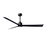 Matthews Fan Company Alessandra 56" 3 Blade Indoor Ceiling Fan Textured Bronze / Matte Black
