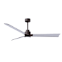 Matthews Fan Company Alessandra 56" 3 Blade Indoor Ceiling Fan Textured Bronze / Brushed Nickel