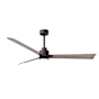 Matthews Fan Company Alessandra 56" 3 Blade Indoor Ceiling Fan Textured Bronze / Gray Ash