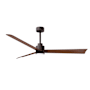 Matthews Fan Company Alessandra 56" 3 Blade Indoor Ceiling Fan Textured Bronze / Walnut