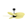 Matthews Fan Company Alessandra Tropical 48" 5 Blade Indoor / Outdoor Ceiling Fan Matte Black / Light Yellow