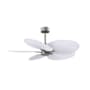 Matthews Fan Company Alessandra Tropical 48" 5 Blade Indoor / Outdoor Ceiling Fan Brushed Nickel / Matte White