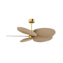 Matthews Fan Company Alessandra Tropical 48" 5 Blade Indoor / Outdoor Ceiling Fan Brushed Brass / Light Maple Tone