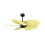 Matthews Fan Company Alessandra Tropical 48" 5 Blade Indoor / Outdoor Ceiling Fan Textured Bronze / Light Yellow
