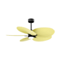 Matthews Fan Company Alessandra Tropical-LK 48" 5 Blade Indoor / Outdoor Ceiling Fan Matte Black / Light Yellow