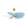 Matthews Fan Company Alessandra Tropical-LK 48" 5 Blade Indoor / Outdoor Ceiling Fan Brushed Brass / Light Blue