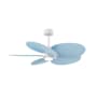 Matthews Fan Company Alessandra Tropical-LK 48" 5 Blade Indoor / Outdoor Ceiling Fan Matte White / Light Blue