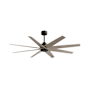 Matthews Fan Company Ariella 64" 8 Blade Indoor / Outdoor Ceiling Fan Matte Black / Gray Ash Tone