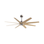 Matthews Fan Company Ariella 64" 8 Blade Indoor / Outdoor Ceiling Fan Brushed Nickel / Light Maple Tone