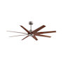 Matthews Fan Company Ariella 64" 8 Blade Indoor / Outdoor Ceiling Fan Brushed Nickel / Walnut Tone