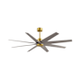 Matthews Fan Company Ariella 64" 8 Blade Indoor / Outdoor Ceiling Fan Brushed Brass / Brushed Nickel