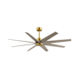 Matthews Fan Company Ariella 64" 8 Blade Indoor / Outdoor Ceiling Fan Brushed Brass / Gray Ash Tone