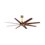 Matthews Fan Company Ariella 64" 8 Blade Indoor / Outdoor Ceiling Fan Brushed Brass / Walnut Tone