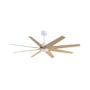 Matthews Fan Company Ariella 64" 8 Blade Indoor / Outdoor Ceiling Fan Matte White / Light Maple Tone