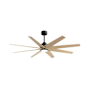 Matthews Fan Company Ariella-LK 64" 8 Blade Indoor / Outdoor Ceiling Fan Matte Black / Light Maple Tone
