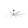Matthews Fan Company Ariella-LK 64" 8 Blade Indoor / Outdoor Ceiling Fan Brushed Nickel / Matte White
