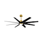 Matthews Fan Company Ariella-LK 64" 8 Blade Indoor / Outdoor Ceiling Fan Brushed Brass / Matte Black