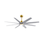 Matthews Fan Company Ariella-LK 64" 8 Blade Indoor / Outdoor Ceiling Fan Brushed Brass / Barn Wood Tone