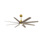 Matthews Fan Company Ariella-LK 64" 8 Blade Indoor / Outdoor Ceiling Fan Brushed Brass / Gray Ash Tone