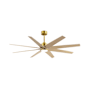 Matthews Fan Company Ariella-LK 64" 8 Blade Indoor / Outdoor Ceiling Fan Brushed Brass / Light Maple Tone