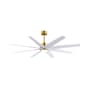 Matthews Fan Company Ariella-LK 64" 8 Blade Indoor / Outdoor Ceiling Fan Brushed Brass / Matte White