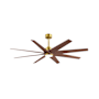Matthews Fan Company Ariella-LK 64" 8 Blade Indoor / Outdoor Ceiling Fan Brushed Brass / Walnut Tone