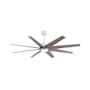 Matthews Fan Company Ariella-LK 64" 8 Blade Indoor / Outdoor Ceiling Fan Matte White / Brushed Nickel