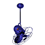 Matthews Fan Company Bianca Direcional 13" 3 Blade Indoor Ceiling Fan with Wall Control Blue