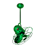 Matthews Fan Company Bianca Direcional 13" 3 Blade Indoor Ceiling Fan Green