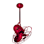 Matthews Fan Company Bianca Direcional 13" 3 Blade Indoor Ceiling Fan with Wall Control Red