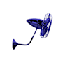 Matthews Fan Company Bruna Parede 13" 3 Blade Indoor Wall Mount Fan with Cage Blue