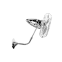 Matthews Fan Company Bruna Parede 13" 3 Blade Indoor Wall Mount Fan with Cage Chrome (Damp Location)