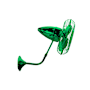 Matthews Fan Company Bruna Parede 13" 3 Blade Indoor Wall Mount Fan with Cage Green