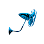 Matthews Fan Company Bruna Parede 13" 3 Blade Indoor Wall Mount Fan with Cage Light Blue