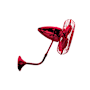 Matthews Fan Company Bruna Parede 13" 3 Blade Indoor Wall Mount Fan with Cage Red